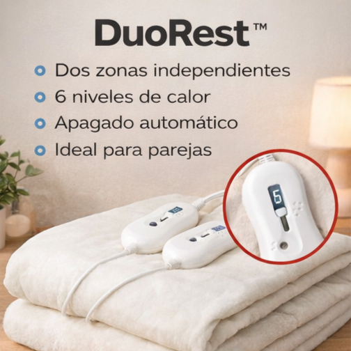 DuoRest™ – Calientacamas Doble con 2 Zonas de Calor Independientes